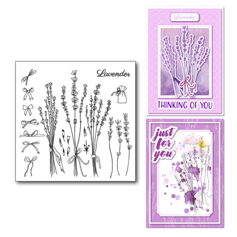 Arrietty DIY Lavender Flowers Leaves Stamp Rubber Clear Stamp/Seal Scrapbook Decorative Card Making Clear Stamps - Image 1
